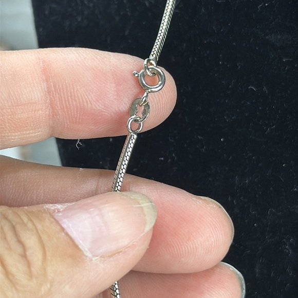 (Z4) Hammered 925 Italian silver choker with multicolored stones. Stunning Omega - Picture 7 of 8